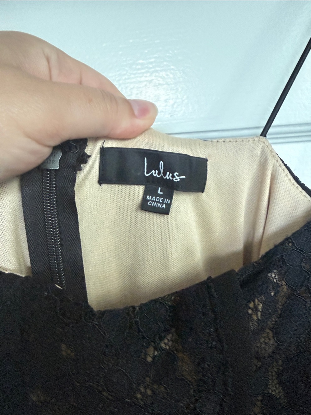 Lulu's Black Lace Bodice jumpsuit with Nude Lining - Picture 2 of 9